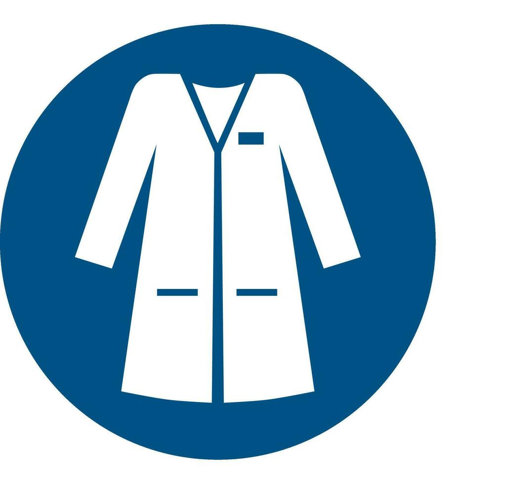 iso 7010 inscrit sécurité panneaux symbole pictogramme mises en garde mise en garde remarquer obligatoire porter laboratoire manteau vecteur