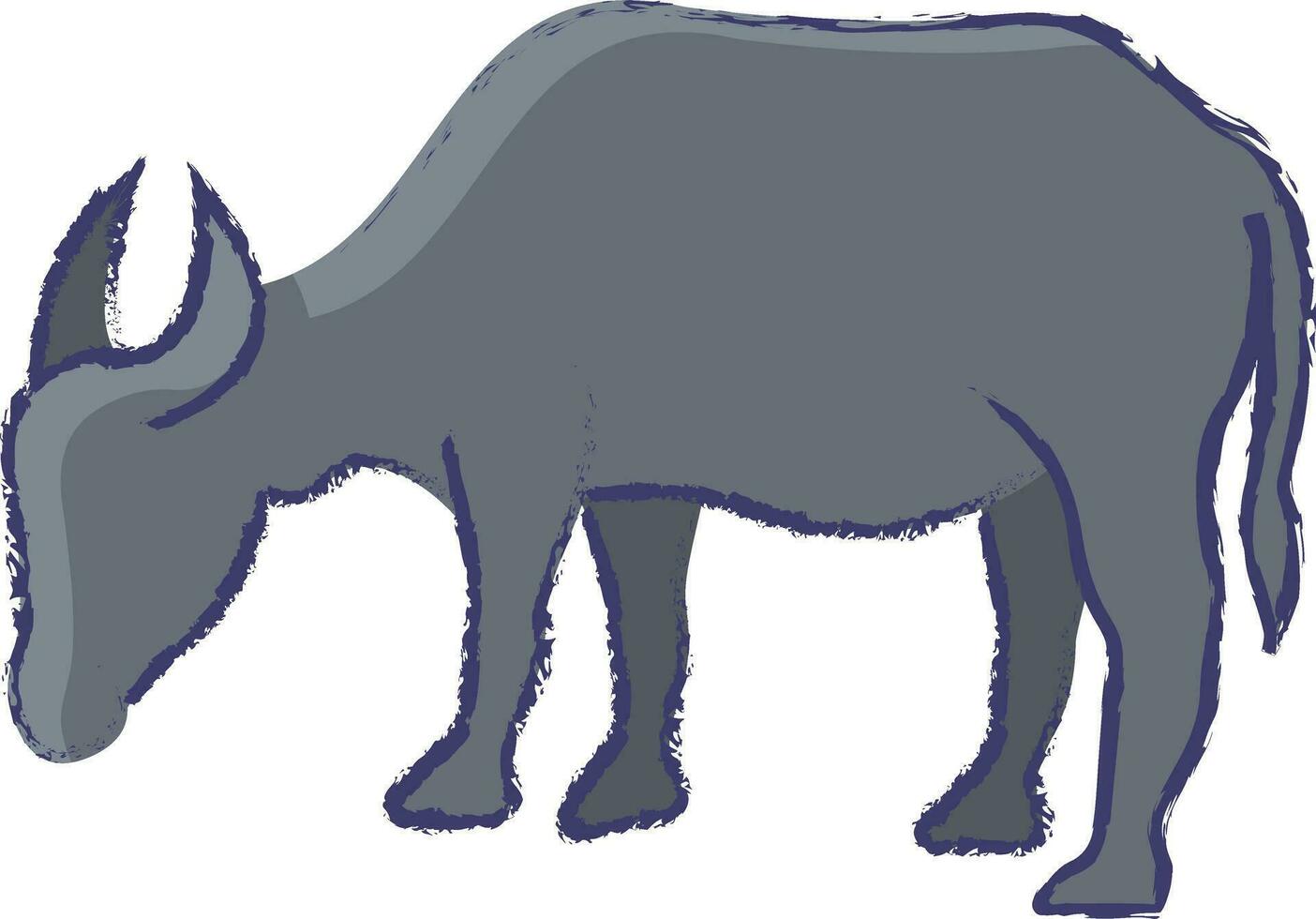 bison main tiré vecteur illustration