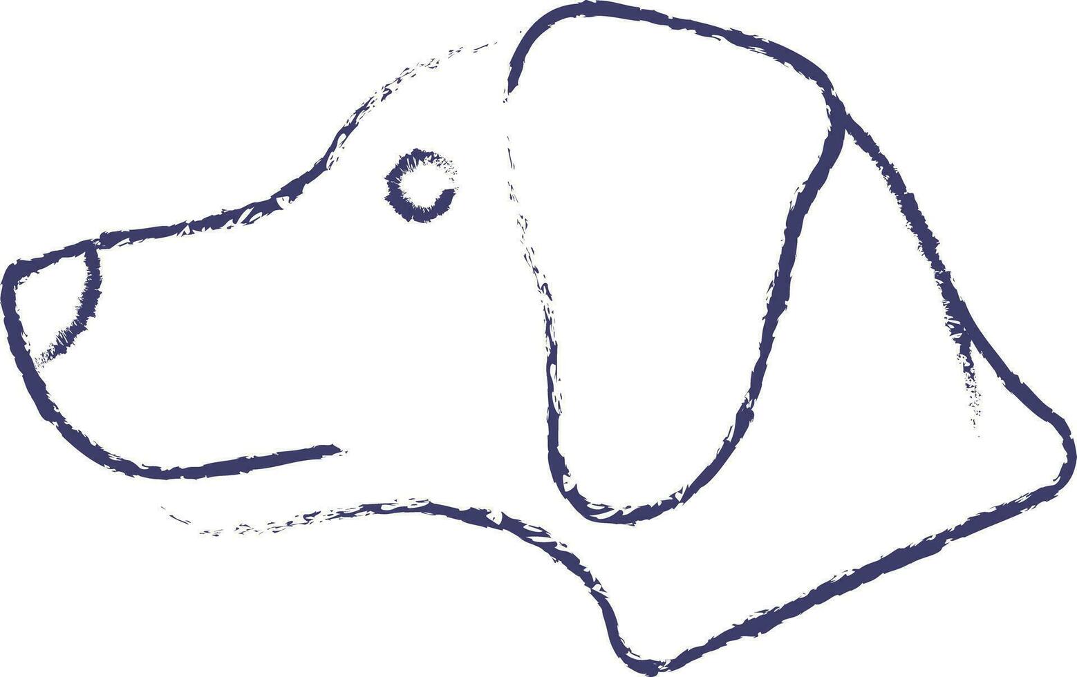 chien visage main tiré vecteur illustration