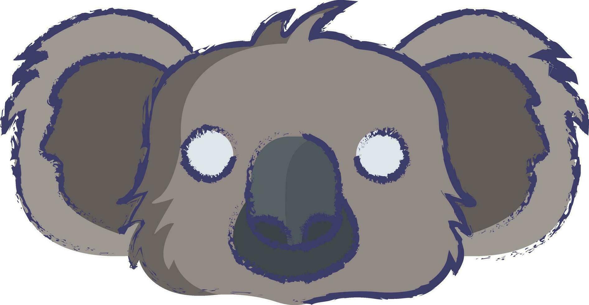 koala visage main tiré vecteur illustration