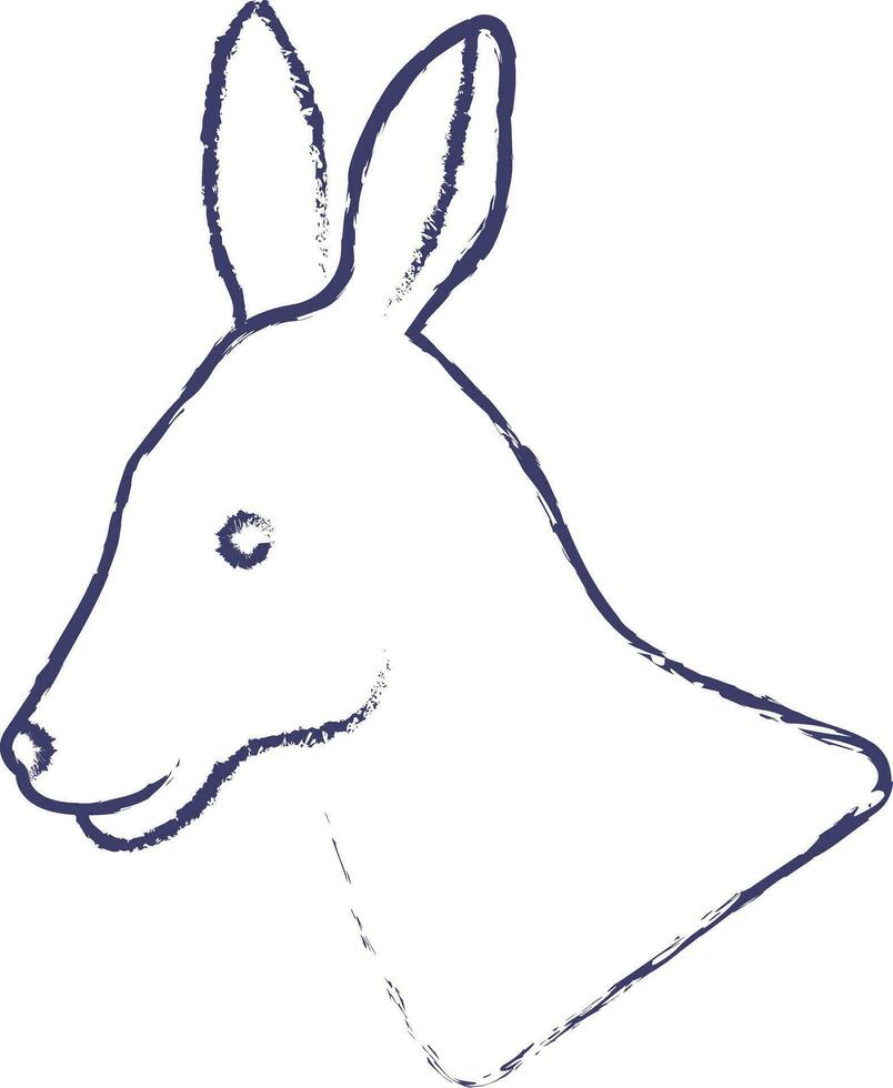kangourou visage main tiré vecteur illustration