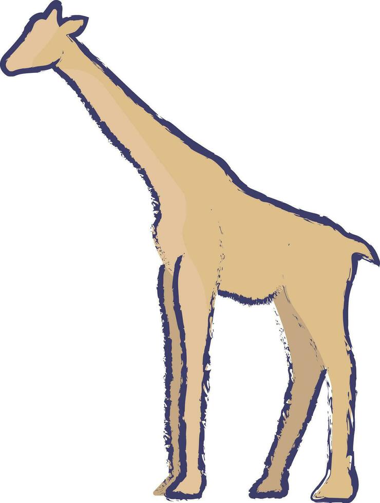 girafe main tiré vecteur illustration