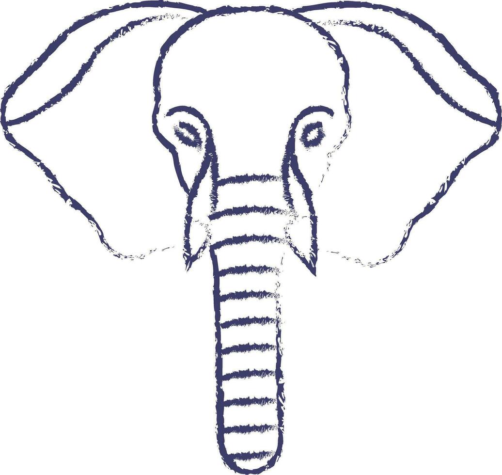 l'éléphant visage main tiré vecteur illustration