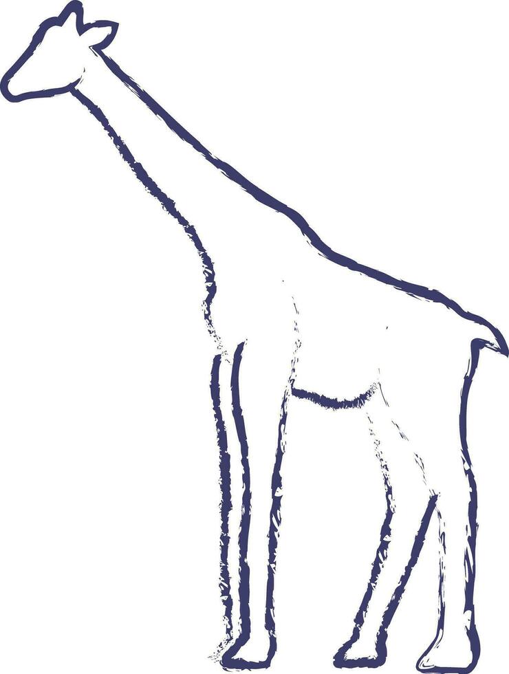 girafe main tiré vecteur illustration