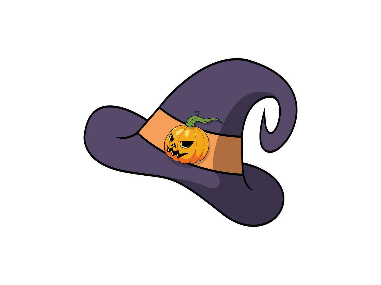 Halloween citrouille sorcière chapeau illustration vecteur