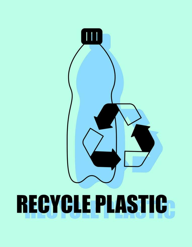 recycler Plastique bouteille icône ou logo conception vecteur