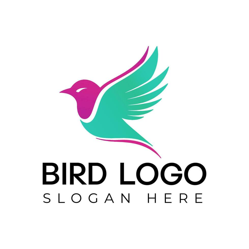 vecteur en volant oiseau logo illustration avec pente coloré style