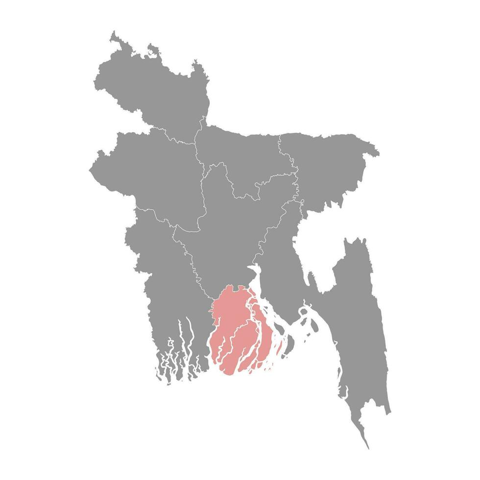 barisal division carte, administratif division de Bangladesh. vecteur