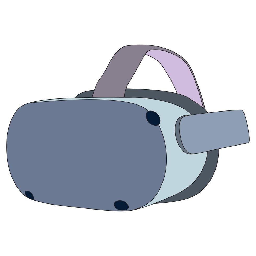 équipement de réalité virtuelle - illustration plate du casque de réalité virtuelle. vecteur