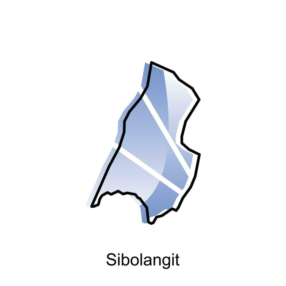 sibolangite ville carte de Nord sumatra Province nationale les frontières, important villes, monde carte pays vecteur illustration conception modèle