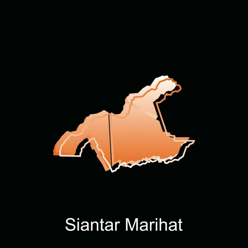 Siantar marihat ville carte de Nord sumatra Province nationale les frontières, important villes, monde carte pays vecteur illustration conception modèle