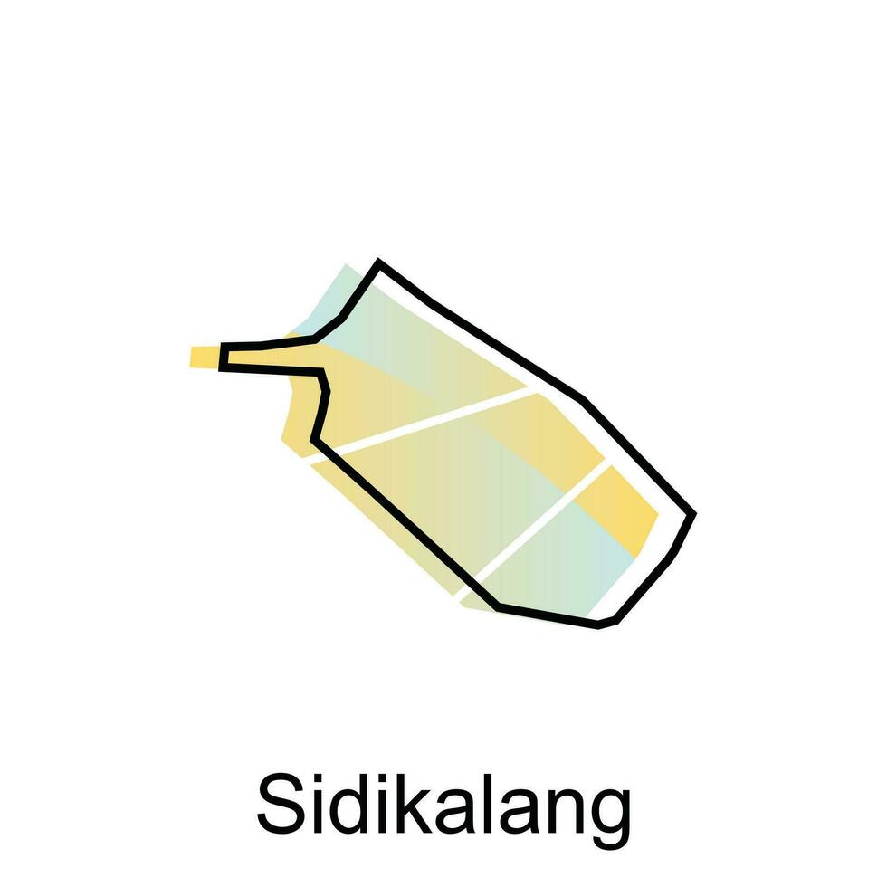 haute détaillé vecteur carte de sidikalang ville moderne contour, logo vecteur conception. abstrait, dessins concept, logo, logotype élément pour modèle.