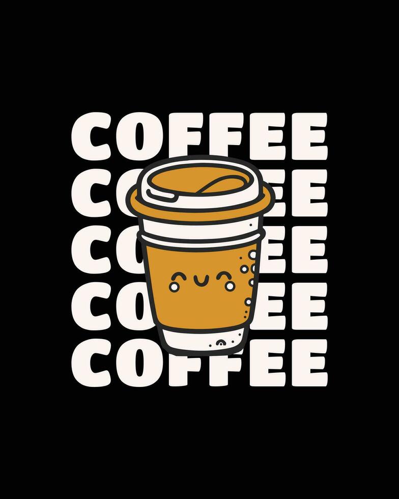 café T-shirt conception, café tee vecteur