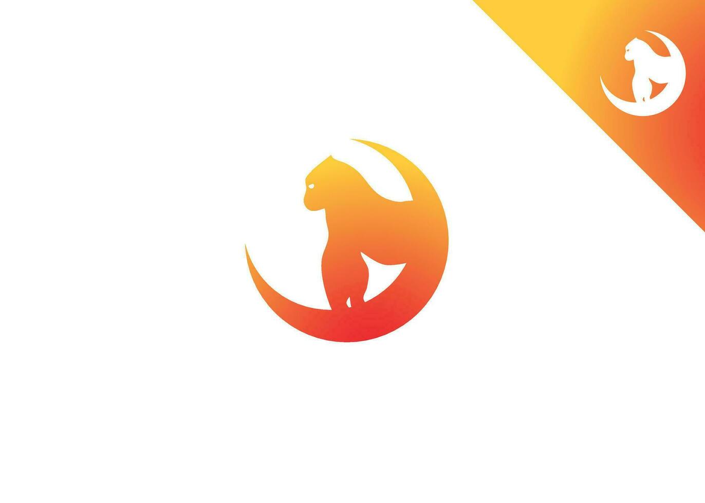 Facile logo avec magnifiquement conception de gorille et croissant lune vecteur