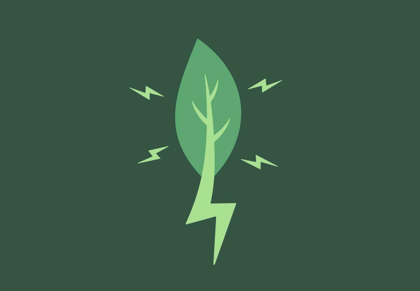 éco énergie symboliser par vert feuille et éclairage représentant renouvelable électrique énergie vecteur