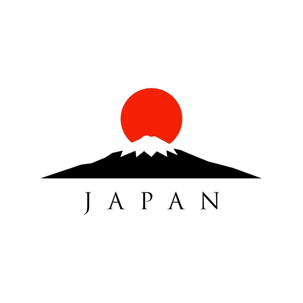 Montagne avec en hausse Soleil Japonais logo vecteur illustration. monter Fuji logo vecteur isolé. illustration de monter Fuji, Japon. meilleur monter Fuji logo dans élégant style. Montagne Fujiyama .