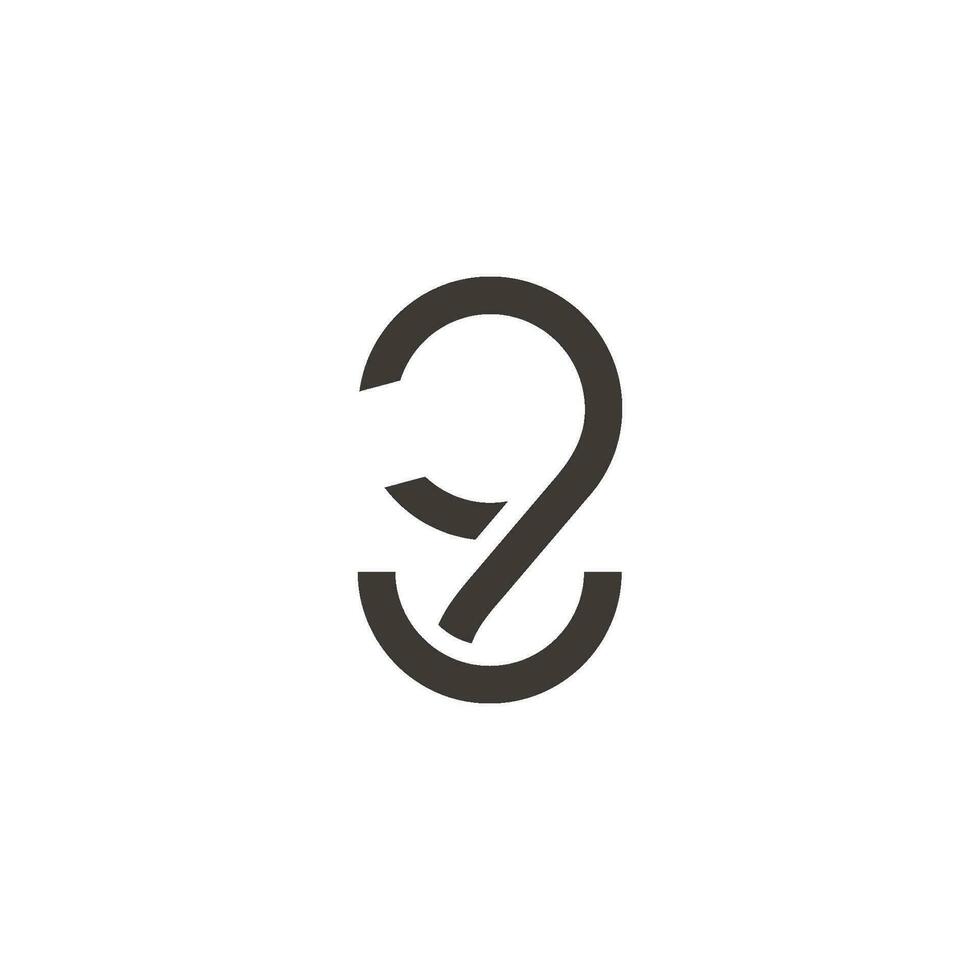 abstrait lettre gu Facile géométrique boucle ligne conception symbole logo vecteur