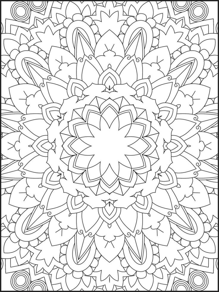 mandala coloration livre pour adulte. mandala coloration pages. mandala coloration livre. sans couture vecteur modèle. noir et blanc linéaire dessin. coloration page pour les enfants et adultes.