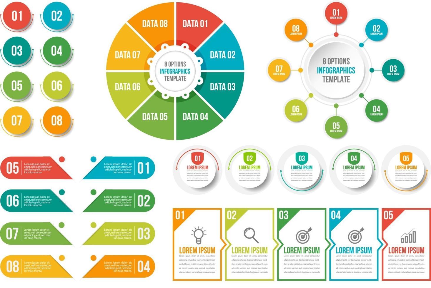 grand ensemble d'éléments infographiques vectoriels vecteur