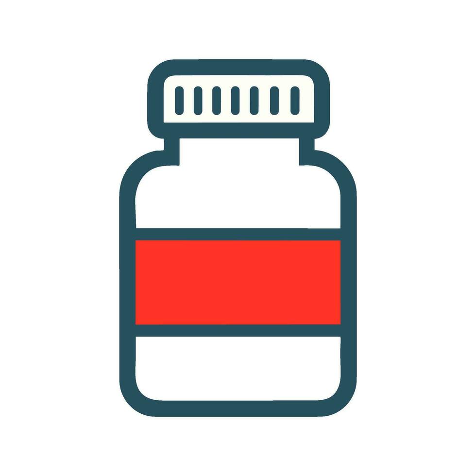 pilule bouteille icône. ordonnance pilules récipient symbole. médicament, gélules, antibiotique, pharmacie. plat vecteur illustration, eps dix.