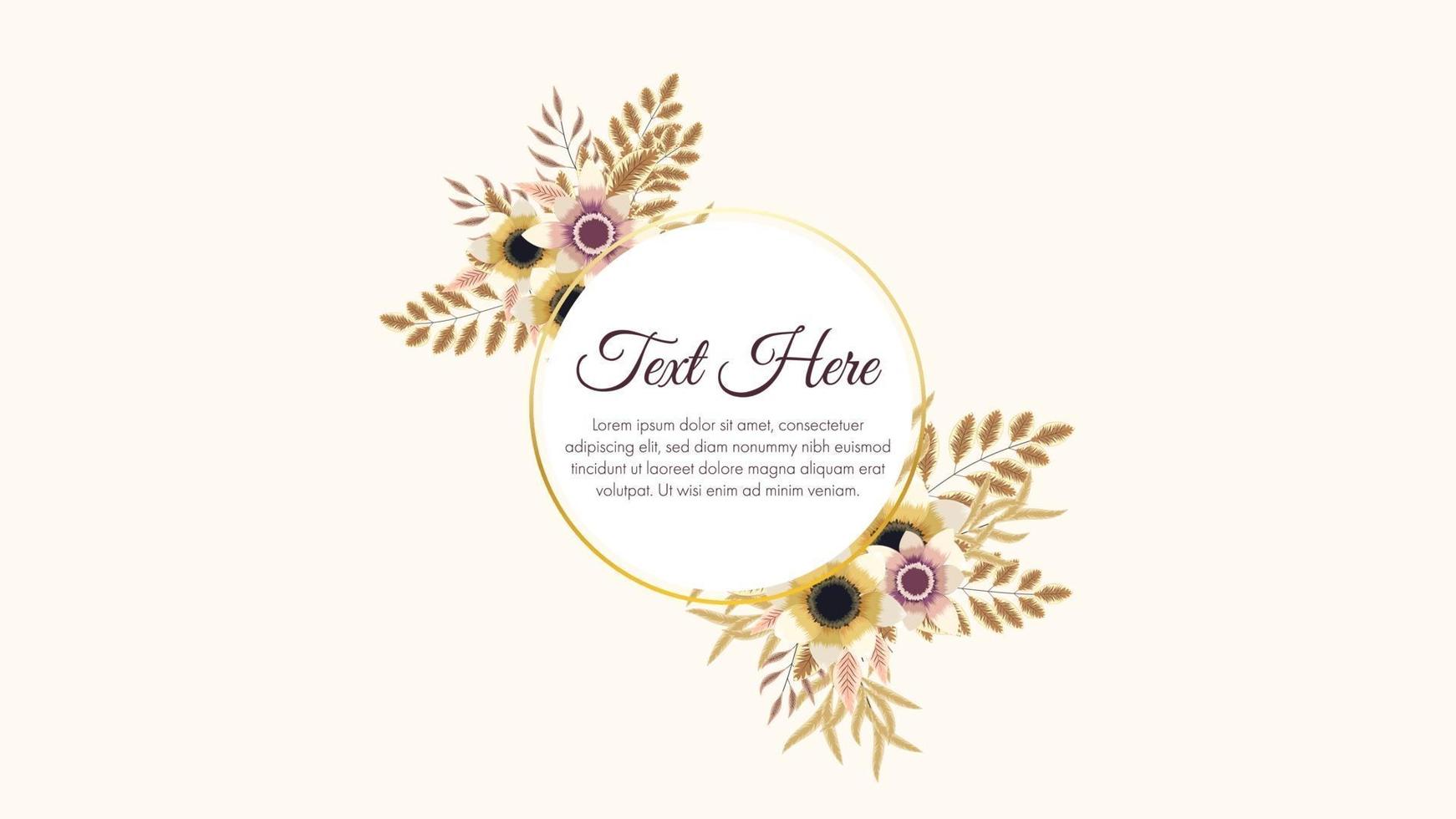 cadre d'étiquette de carte de voeux floral d'été avec des fleurs de jardin en fleurs vecteur