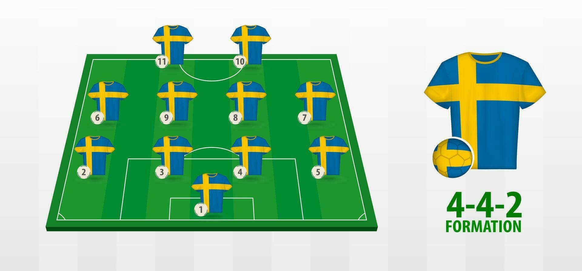 Suède nationale Football équipe formation sur Football champ. vecteur