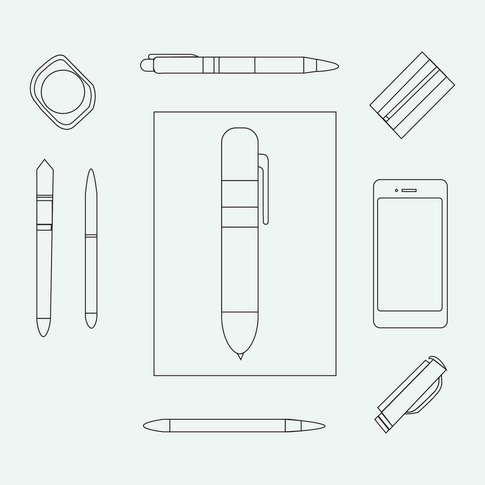 art, la créativité et graphique conception en relation modifiable accident vasculaire cérébral contour Icônes ensemble isolé sur blanc Contexte plat vecteur illustration.