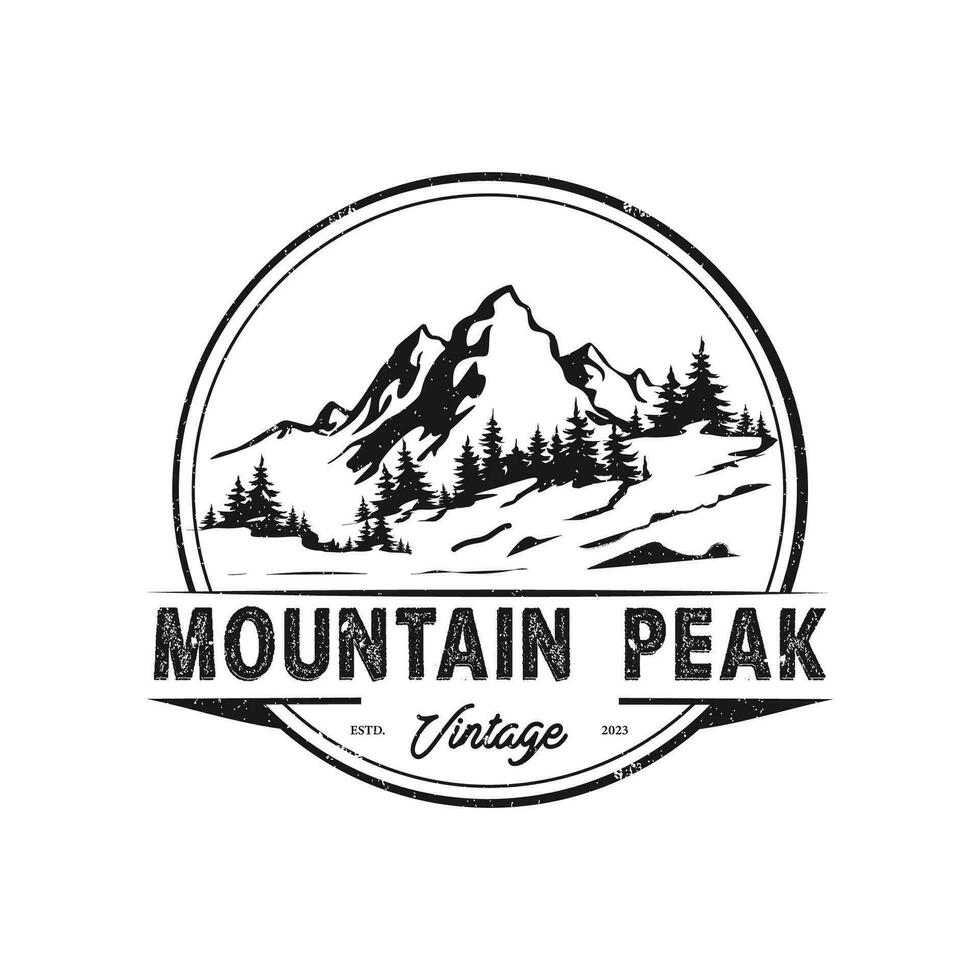 modèle de logo vectoriel de montagne