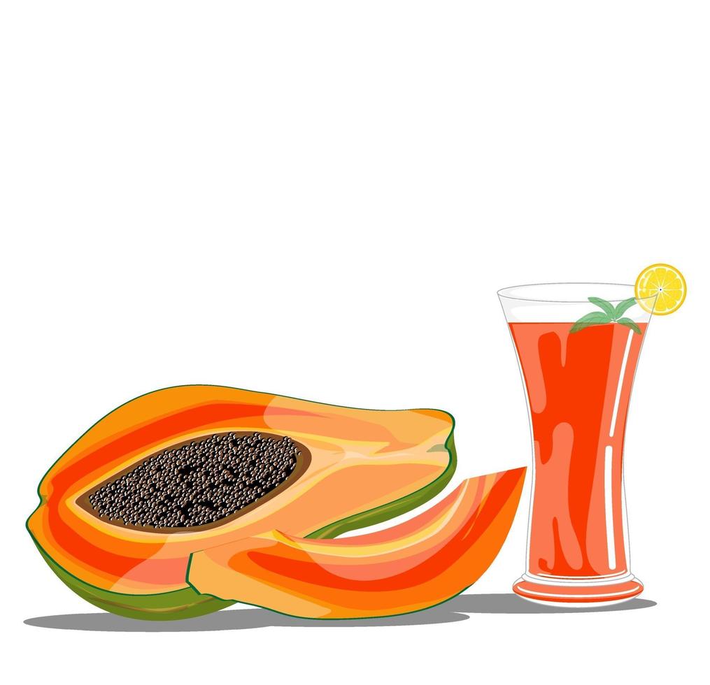 Papaye jus de fruits boisson illustration dessin vectoriel