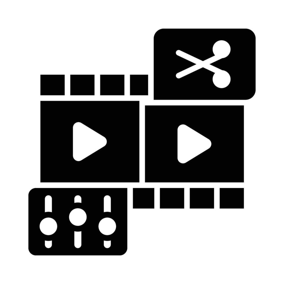 vidéo édition vecteur glyphe icône pour personnel et commercial utiliser.