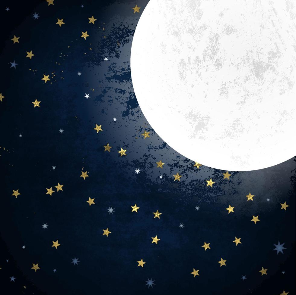 ciel étoilé au clair de lune vecteur