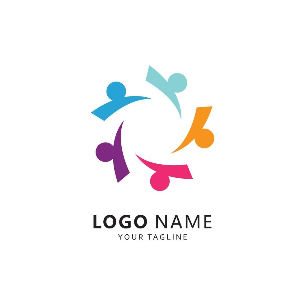 modèle d'icône de vecteur de logo de soins communautaires et d'adoption