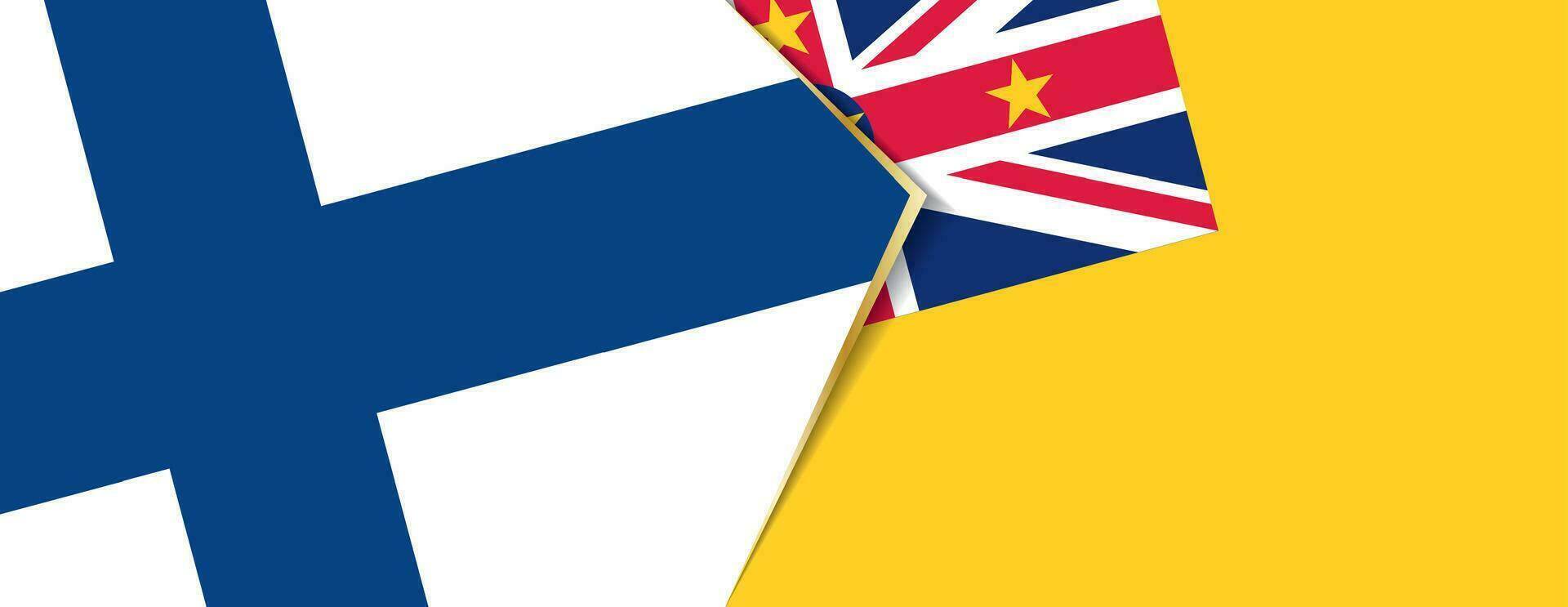 Finlande et niue drapeaux, deux vecteur drapeaux.