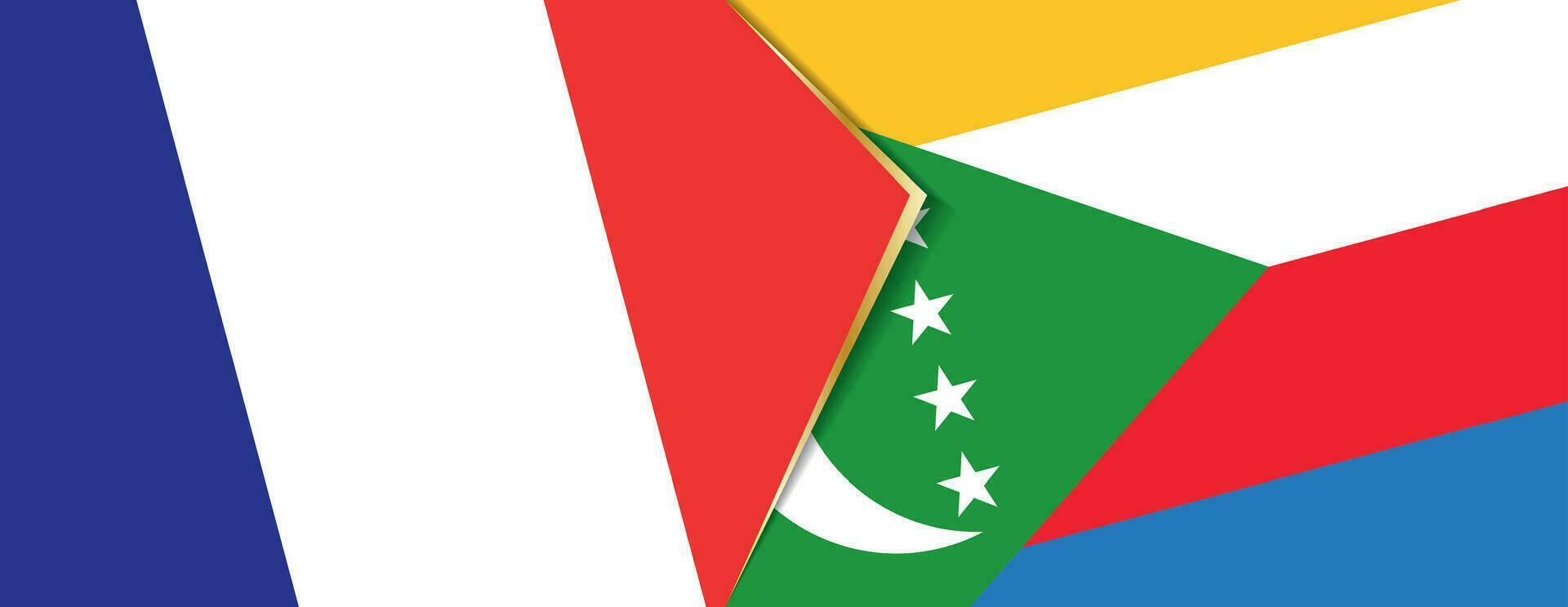 France et comores drapeaux, deux vecteur drapeaux.