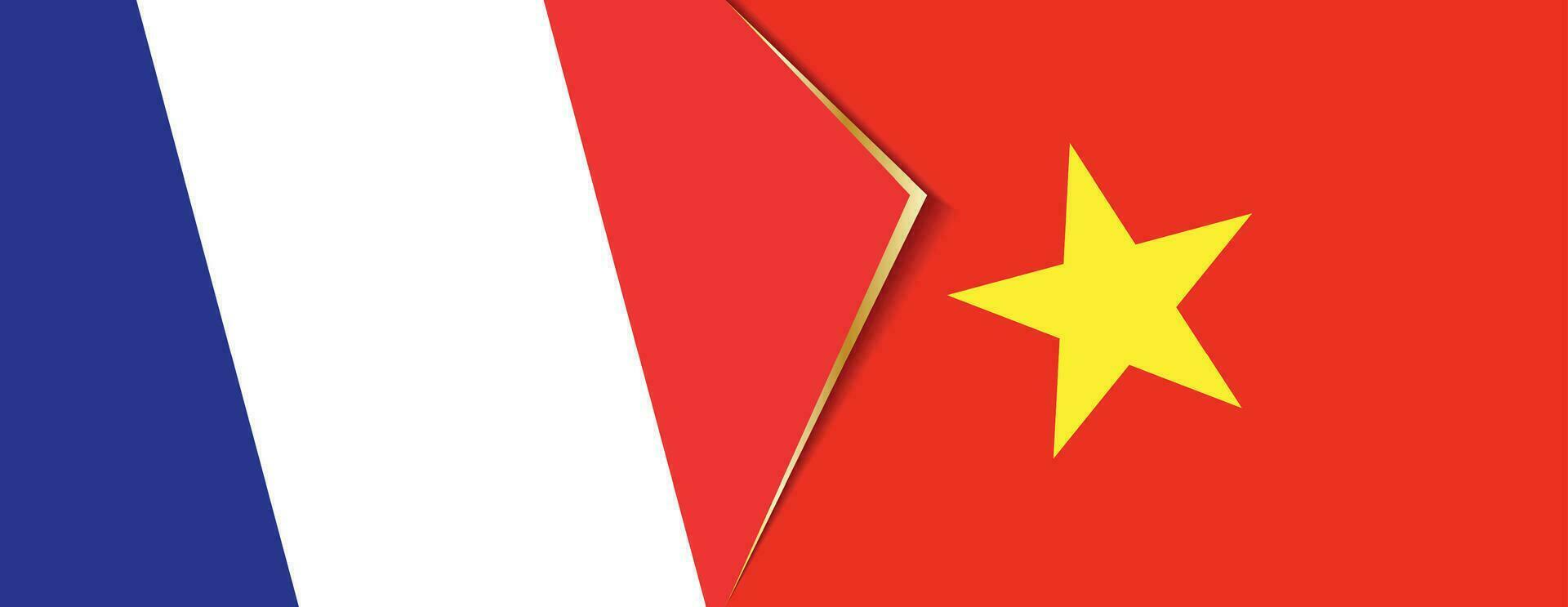 France et vietnam drapeaux, deux vecteur drapeaux.