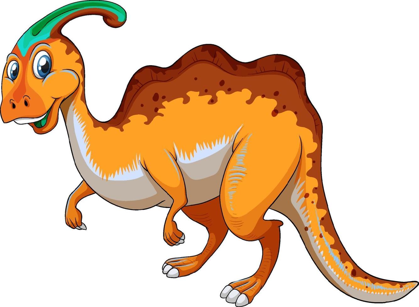 un personnage de dessin animé de dinosaure parasaurus vecteur