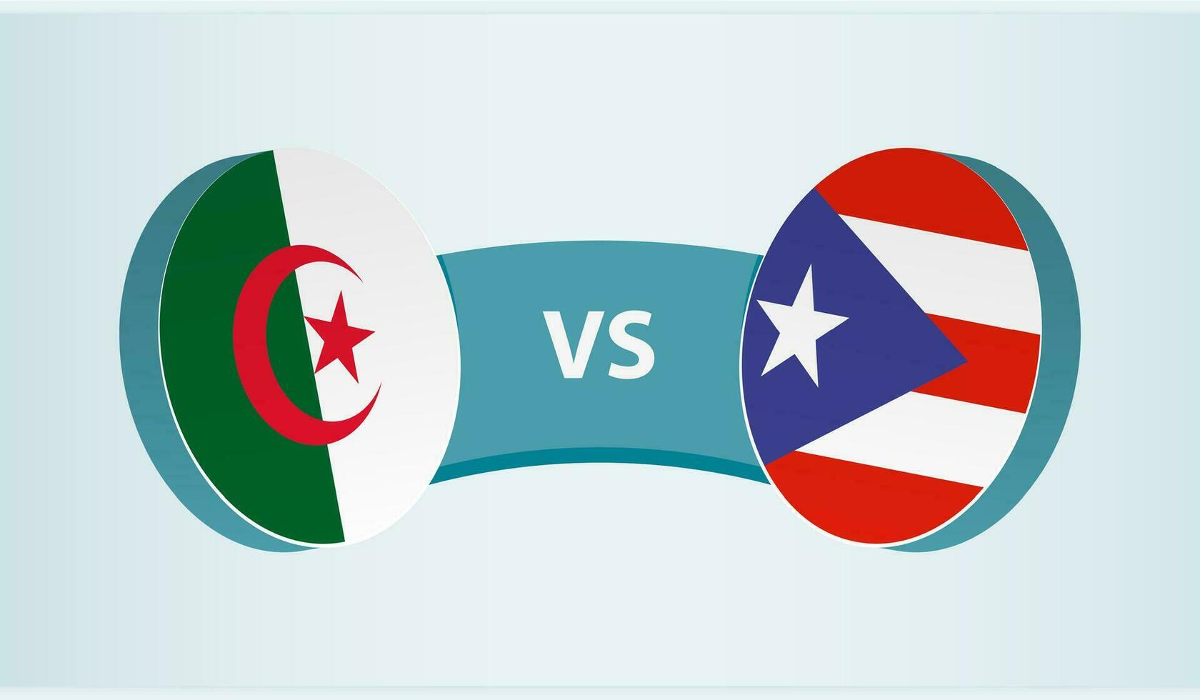 Algérie contre puerto Rico, équipe des sports compétition concept. vecteur