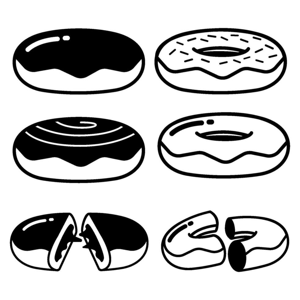 beignets icône ou logo vecteur illustration signe symbole isolé - haute qualité noir style vecteur icône collection