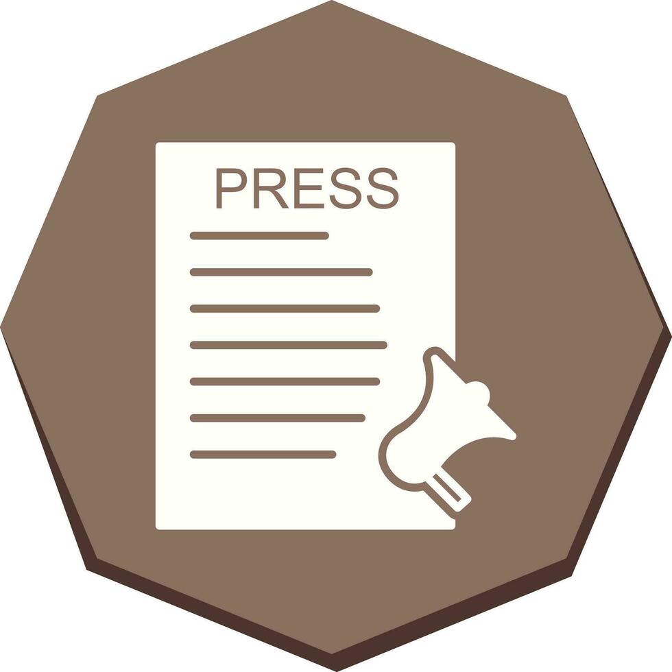icône de vecteur de communiqués de presse unique