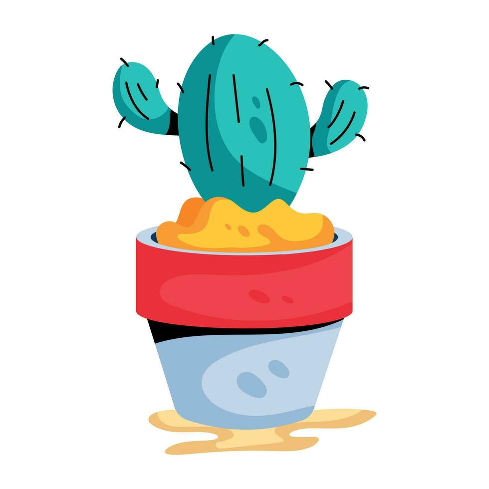 pot de cactus tendance vecteur