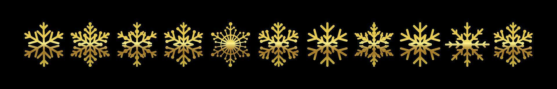 ensemble de magnifique d'or flocons de neige Créatif concept. vecteur