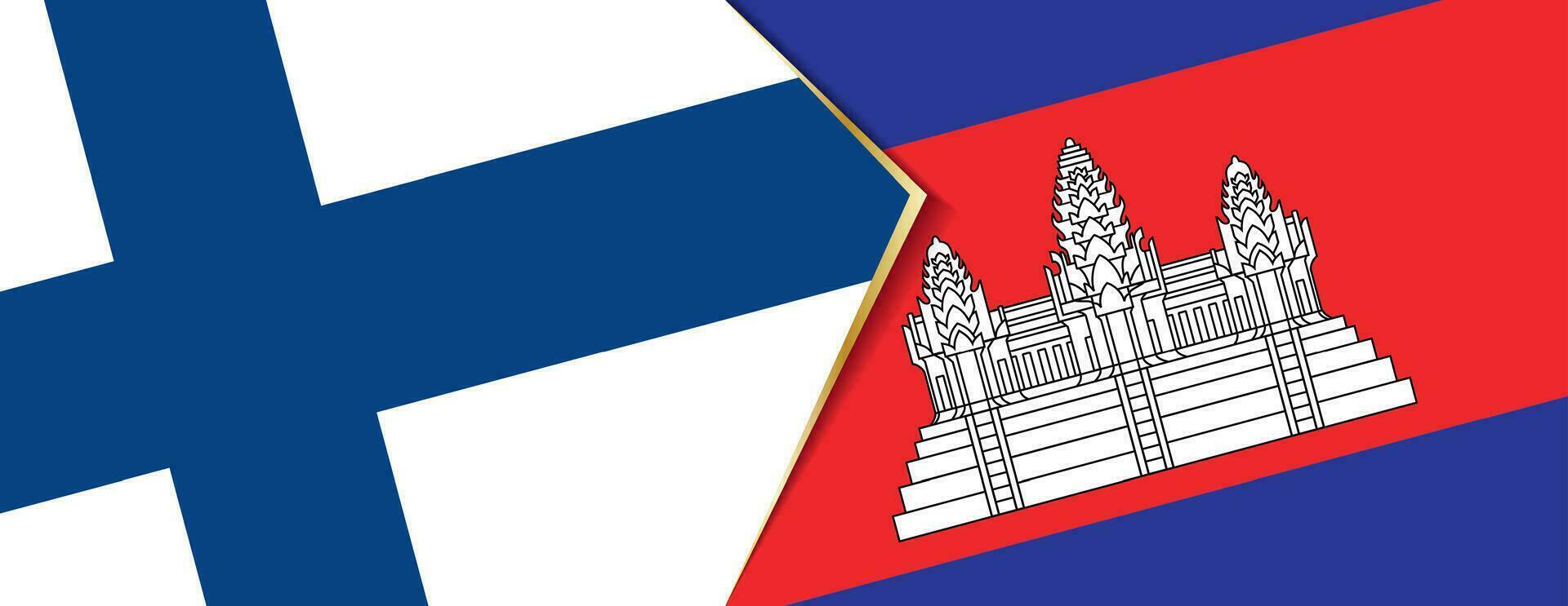 Finlande et Cambodge drapeaux, deux vecteur drapeaux.