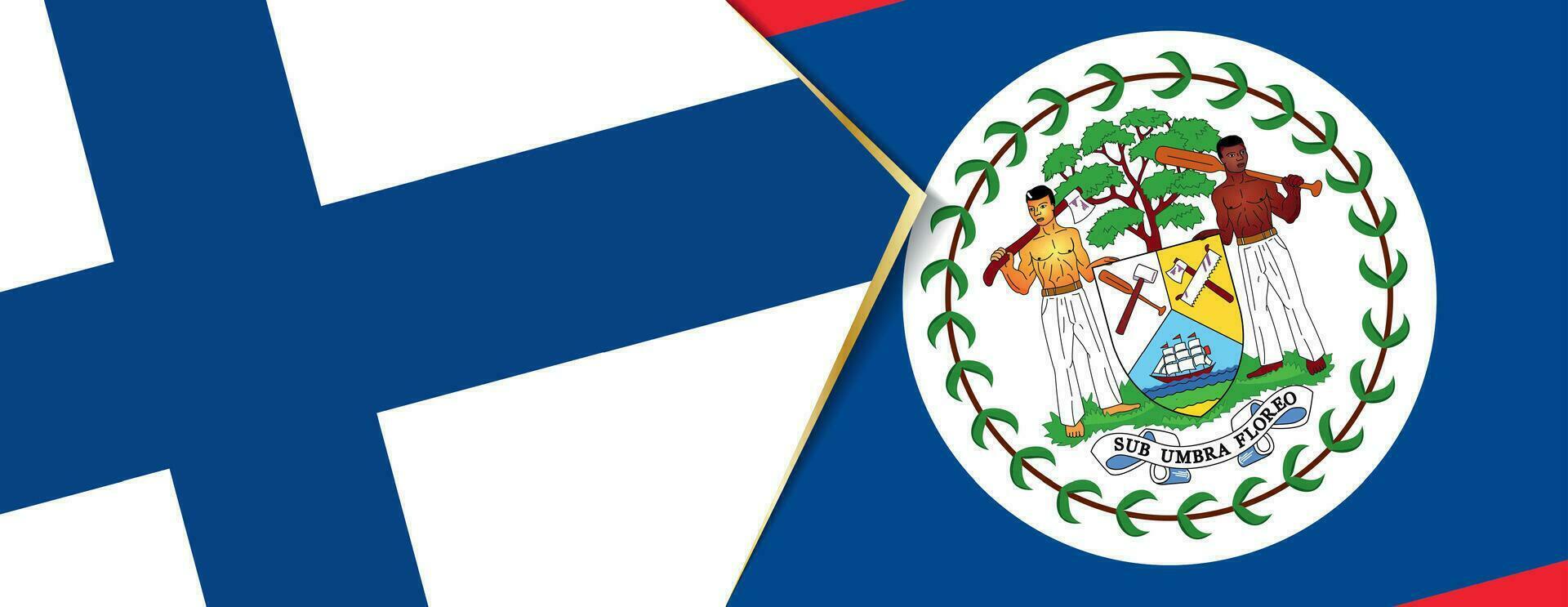 Finlande et Belize drapeaux, deux vecteur drapeaux.