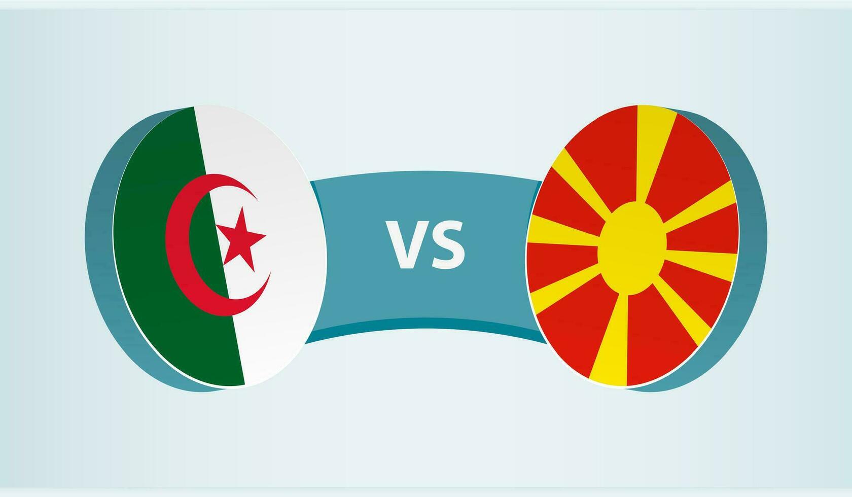 Algérie contre macédoine, équipe des sports compétition concept. vecteur