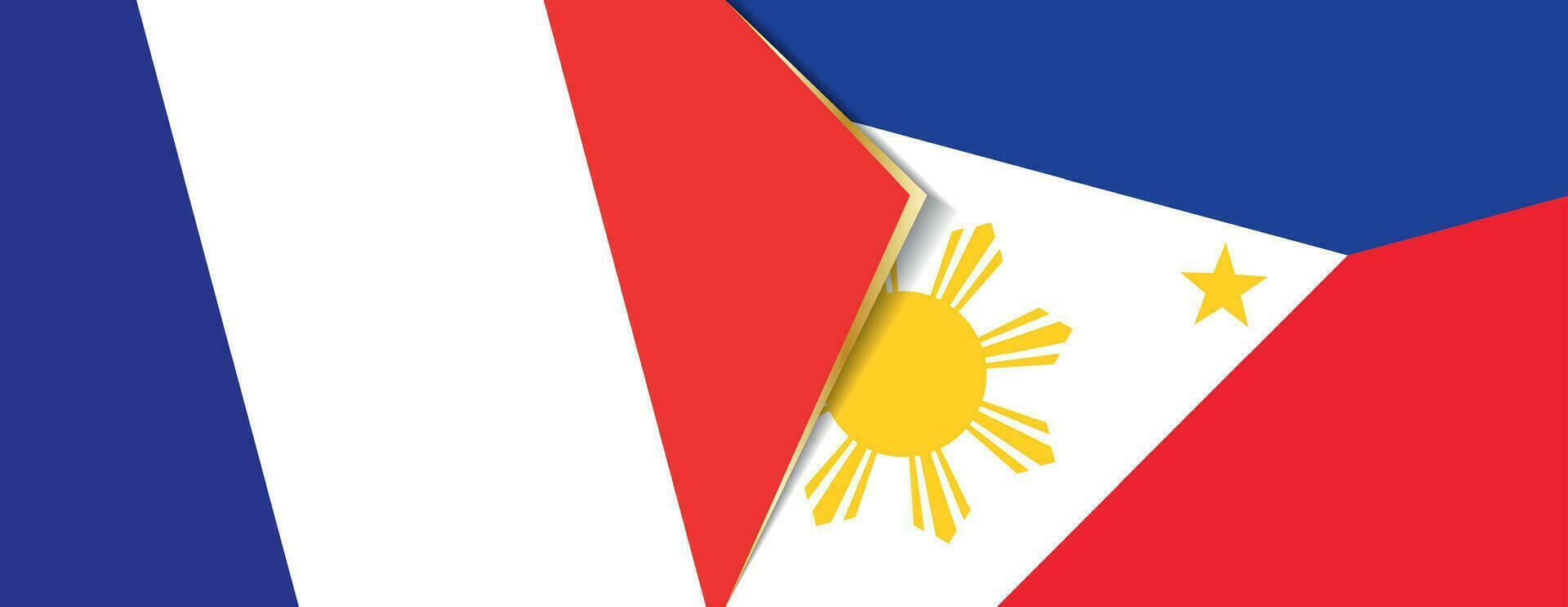 France et philippines drapeaux, deux vecteur drapeaux.
