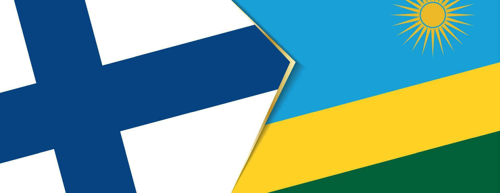 Finlande et Rwanda drapeaux, deux vecteur drapeaux.