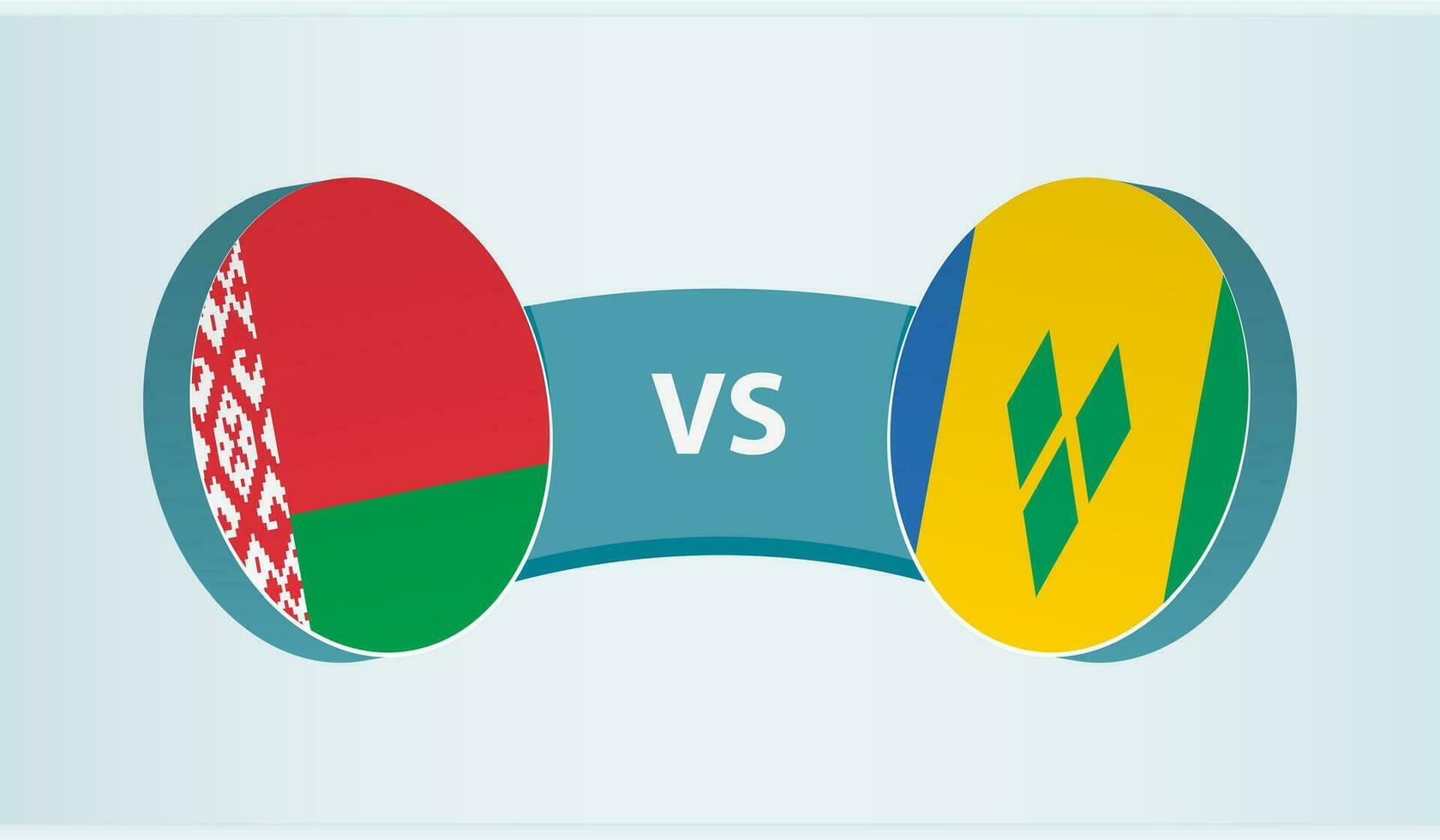 biélorussie contre Saint Vincent et le grenadines, équipe des sports compétition concept. vecteur