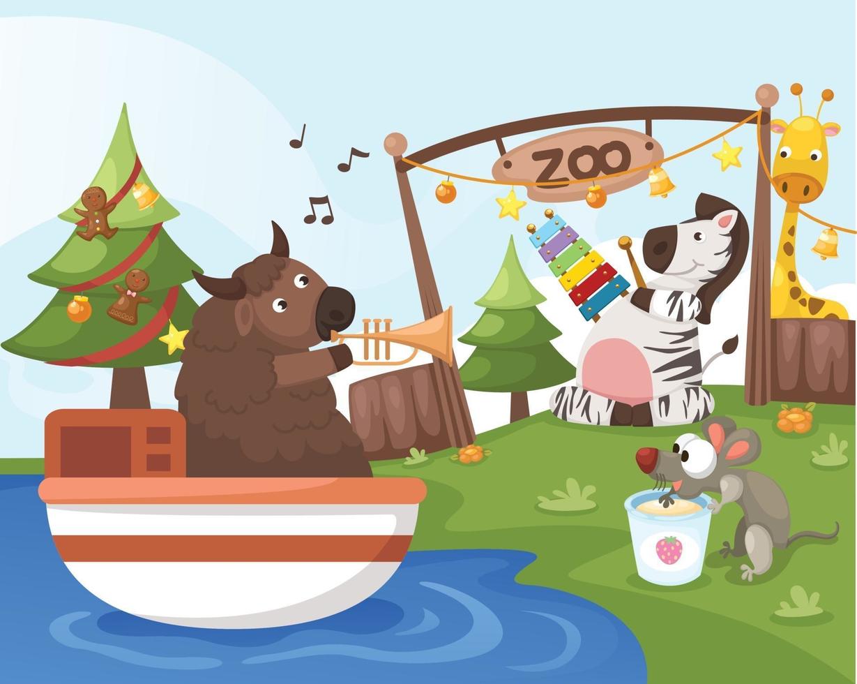 illustration de zoo de fête vecteur