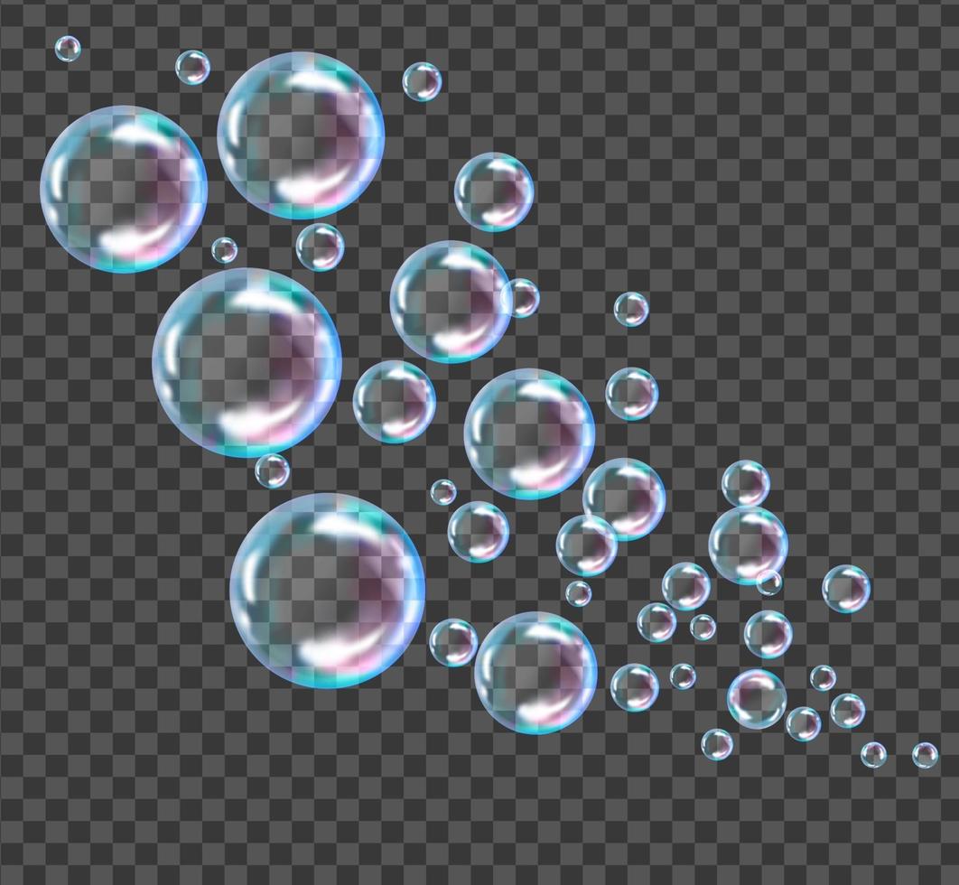 illustration vectorielle de bulles de savon. vecteur