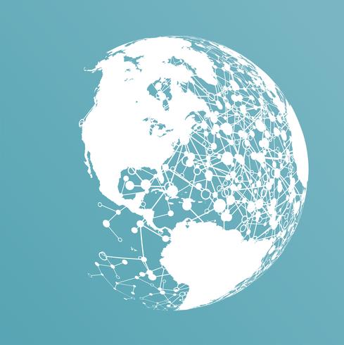 Monde en pointillé avec des connexions, illustration vectorielle vecteur